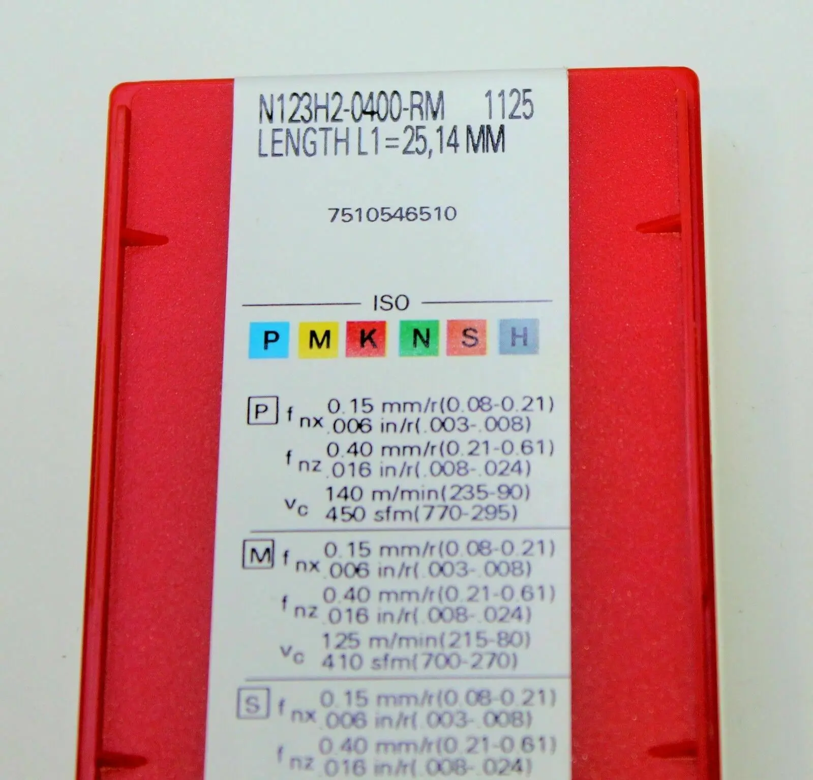 10 шт. вставки карбида N123H2-0400-RM 1125