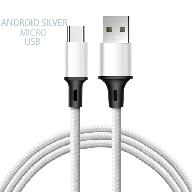 Nylon Braided Micro USB Cable 0.25m/1m/2m/3m Data Sync USB Charger Cable For Tablet USB Type C Android USB Phone Cables android charger cord Cables