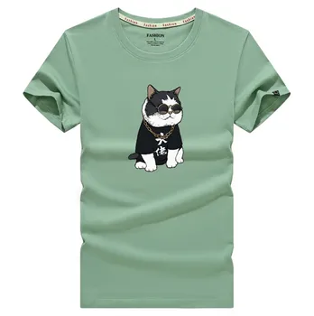 

Men's T-shirts 2020 summer new high-quality 100% cotton T-shirt men fashion O-neck gangster print hip-hop Tee shirt men Tops