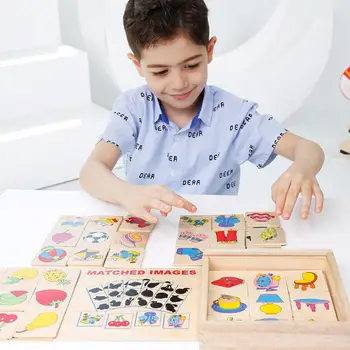 

Kids Shadow Matching Toy Wooden Graphics Shadow Matching Cards Puzzle Learning Concentration Kids Educational Toy