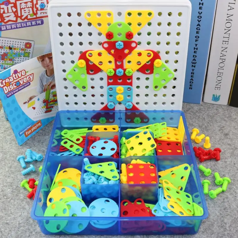 Finest  Children Toys Electric Drill Nut Assembled Tool Match Tool kids Puzzle Assembled Building Block Set