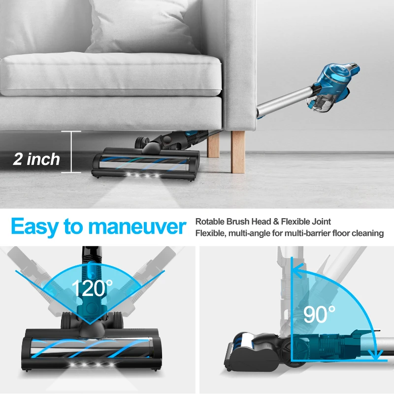 Cordless Stick Vacuum Cleaner INSE S6 Brushless Motor 23Kpa 250W