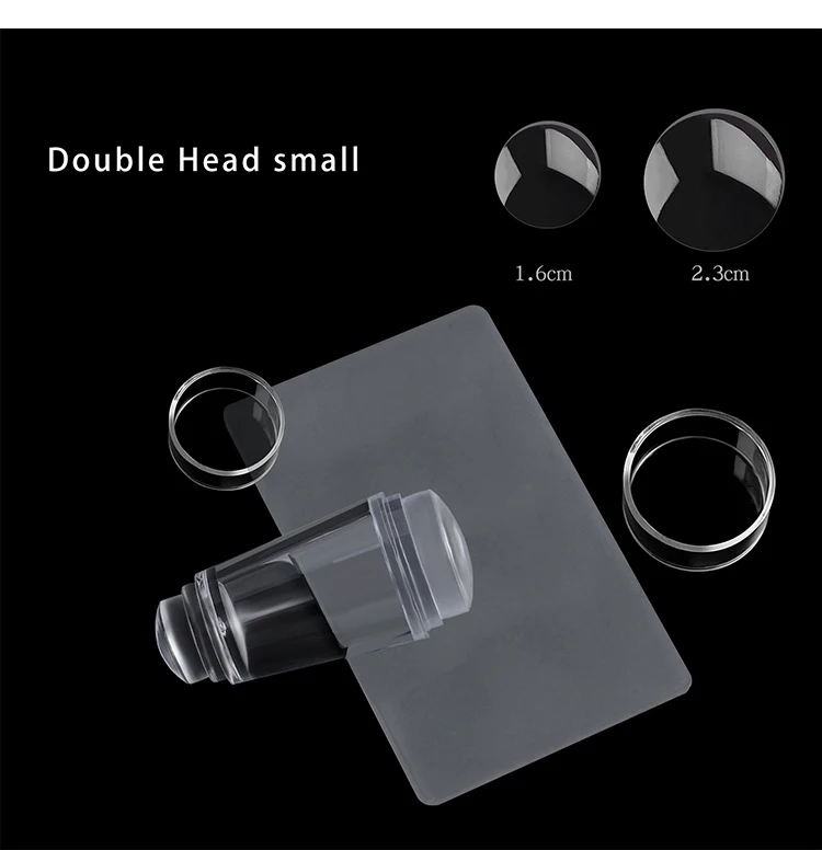 Description Picture 3 of itemDouble Head Nail Clear Silicone Seal UV Gel Transfer Template Transparent Stamps French Nails Tools Manicure Accessories
