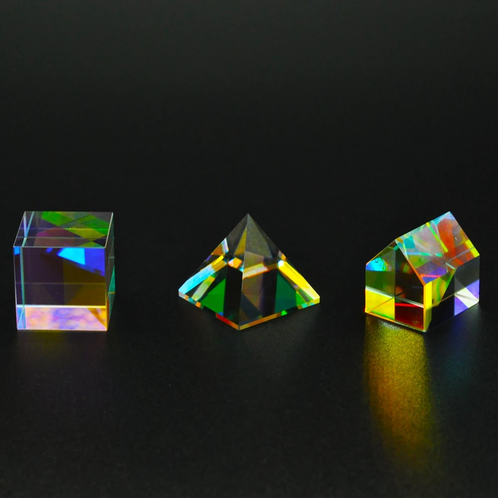 Prism Glass 20mm Six-Sided Bright Light Combine Cube Prism Stained Glass Beam Splitting Prism Optical Experiment Instrument