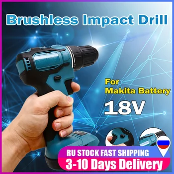 

18V 90Nm Electric wrench Cordless Brushless Impact Drill Hammer Drill Screwdriver DIY Power Tool Rechargable For Makita Battery