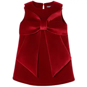 

Baby girls vintage Spanish vevet sleeveless rough big bow dress kids party birthday Christmas princess dress