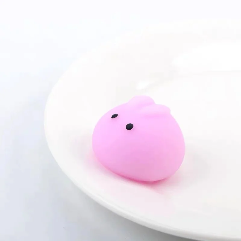 Round rabbit Мультяшный мягкий антистрессовый мяч с милым животным, антистресс, декомпрессионный липкий, устраняющий стресс для домашних животных, забавный подарок для детей, игрушки - Цвет: Round rabbit