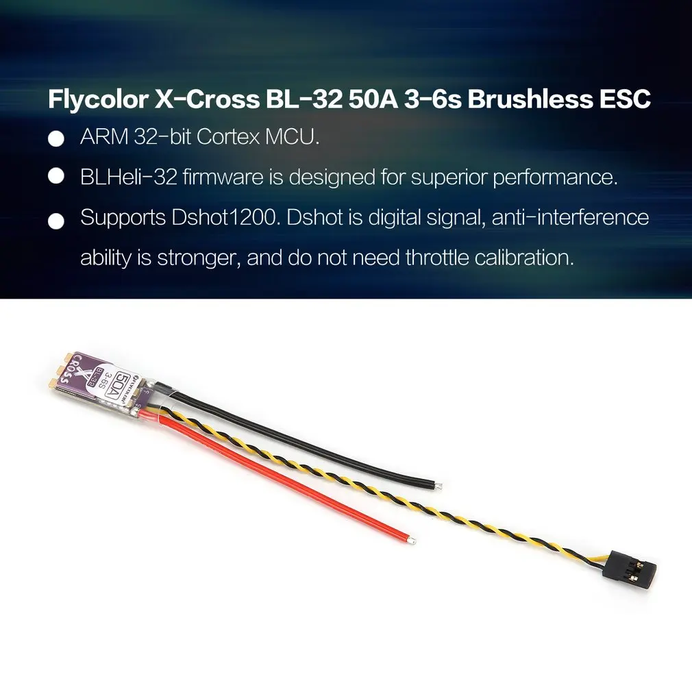 

2019 Flycolor X-Cross BL-32 50A 3-6s Brushless ESC Electronic Speed Controller for 200-280mm FPV RC Racing Drone Quadcopter
