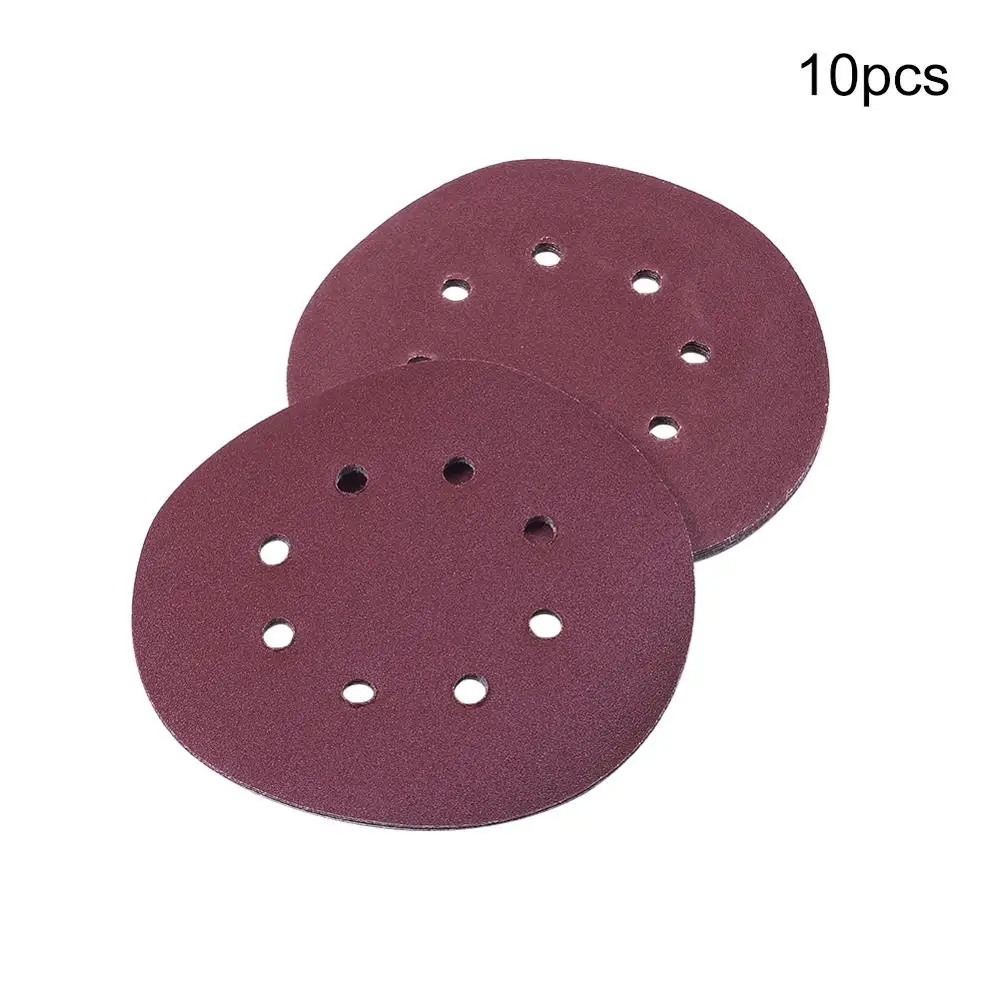 Utoolmart 10 шт. 180 мм 7 дюймов Круглая наждачная бумага 8 отверстий 40 2000 Грит крючок и