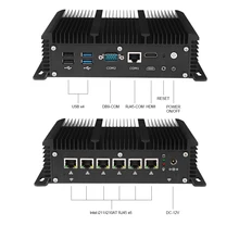 Fansız 6 lan endüstriyel bilgisayar Mini PC Intel Core i5 7267U i3 7167U güvenlik duvarı Pfsense Router 4 * USB 2 * RS232 HDMI 4G/3G WiFi