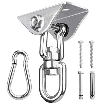 

360° Ceiling 250 Steel kg Hook Capacity Stainless Rotating Swing Hook for Concrete Wood Hammock Veranda Seat Chair Swing Etc
