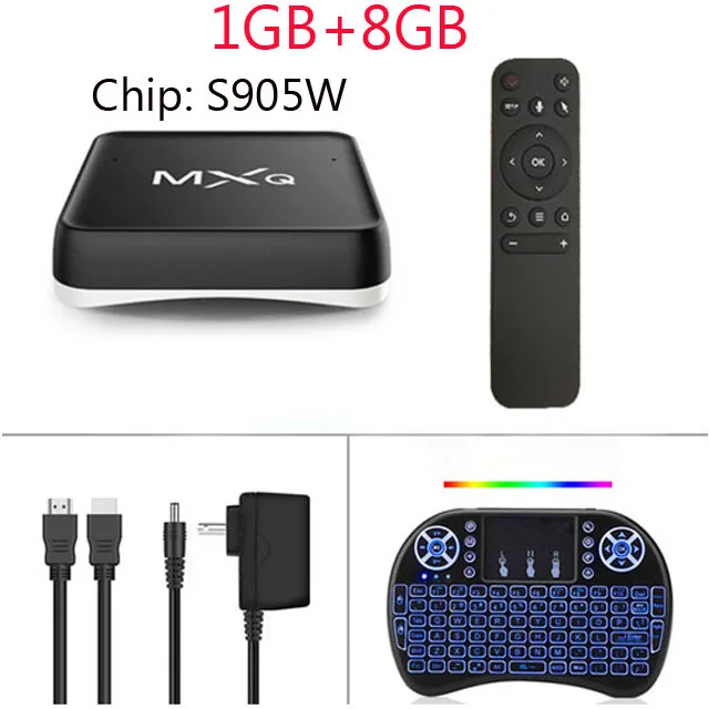 MXQS10W 1GB 8GB I8B TV Box S905W Quad-Core MXQ PRO Google Play TV Box 4K HD 2G 16G Android 7.1Voice Control video Speaker 2.4G WiFi BT Smart tv box - Цвет: MXQS10W 1GB 8GB I8B