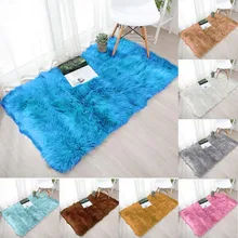 Ковры коврики шерсть имитация сплошной цвет rectangleSheepskin ковры искусственная кожа Нескользящие Спальня лохматый ковер коврики cubrecamas para invierno, одежда для детей