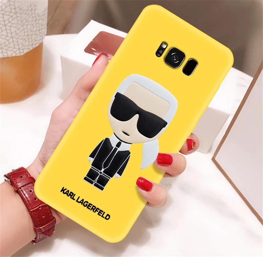 

Fashion Karl Lagerfeld Color soft silicone phone case for Samsung s8 s8plus s9 s9plus s10 s10e note9