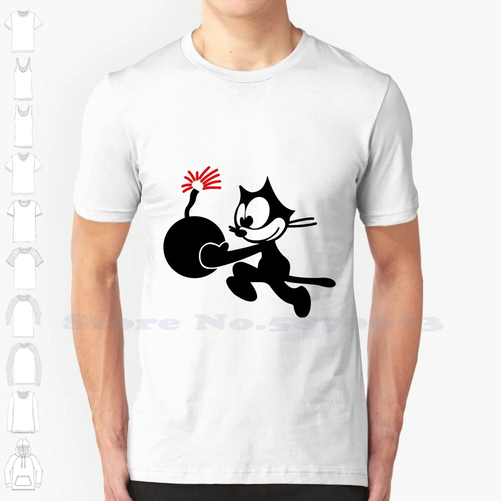 The Felix Cat Cool Design Trendy T-Shirt Tee The Felix Cat Funny Animal Actives Steamboat Willy Original Felix Cat 1920S