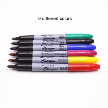 

6PCS Skin Marker Pen Tattoo Piercing Pen Supply Tool Body Art Tattoo Machine Tools Tattoo Permanent Tattoo Eyebrow Manual Pen