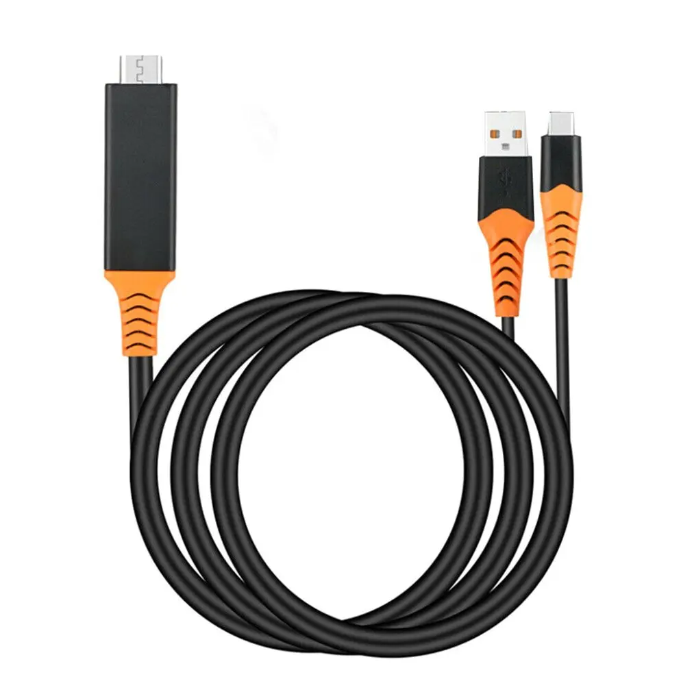 Черный Usb type C к HDMI кабель телефон к HDMI ТВ зеркальное отображение 4 к 60 Гц Совместимость для samsung для MacBook Micro usb type C - Цвет: Черный