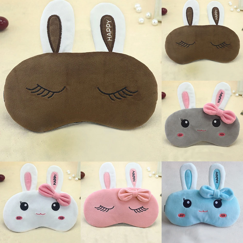 Hirigin Kawaii Rabbit Eyemask для женщин и девочек милый мультфильм путешествия пижамы маски для глаз Новинка