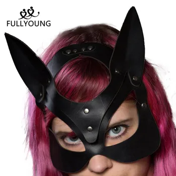 

Fullyoung Leather Mask Women Prom Mask Masquerade Domino Face Guard Party Cosplay Carnival Costume Decoration Props Catwoman