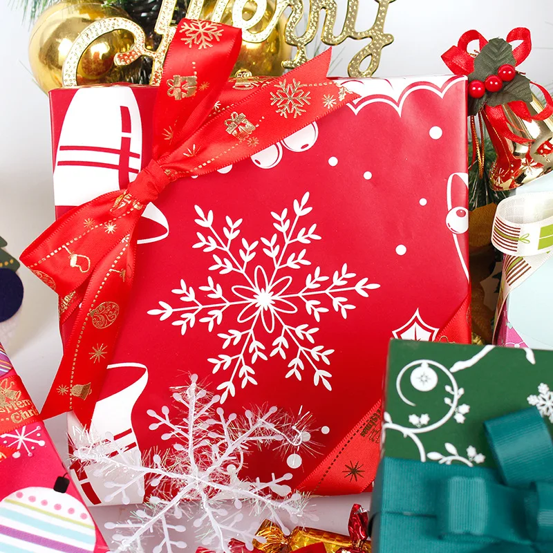 10pcs/lot 50x70cm Christmas Wrapping Paper Gift Present Wrap Craft Paper Decorative Handmade Paper