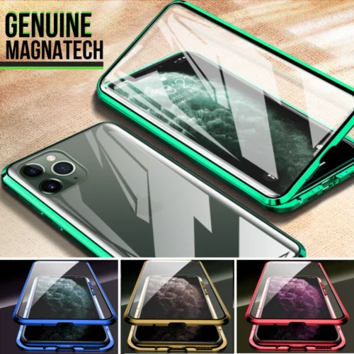 Металлический магнитный 360 чехол для телефона i phone 11 pro max Магнитный двухсторонний