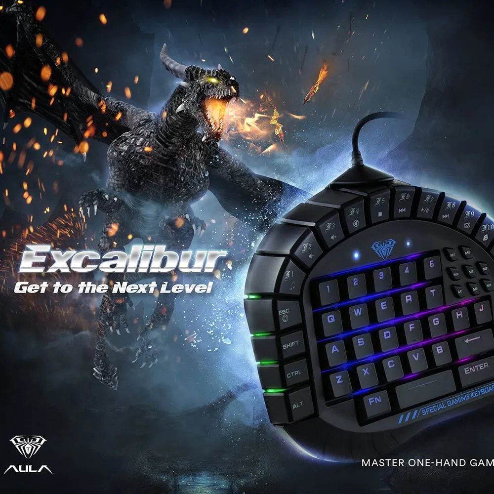 AULA 30 Progammable Keyboard профессиональная клавиатура с RGB подсветкой для игр одной руки со