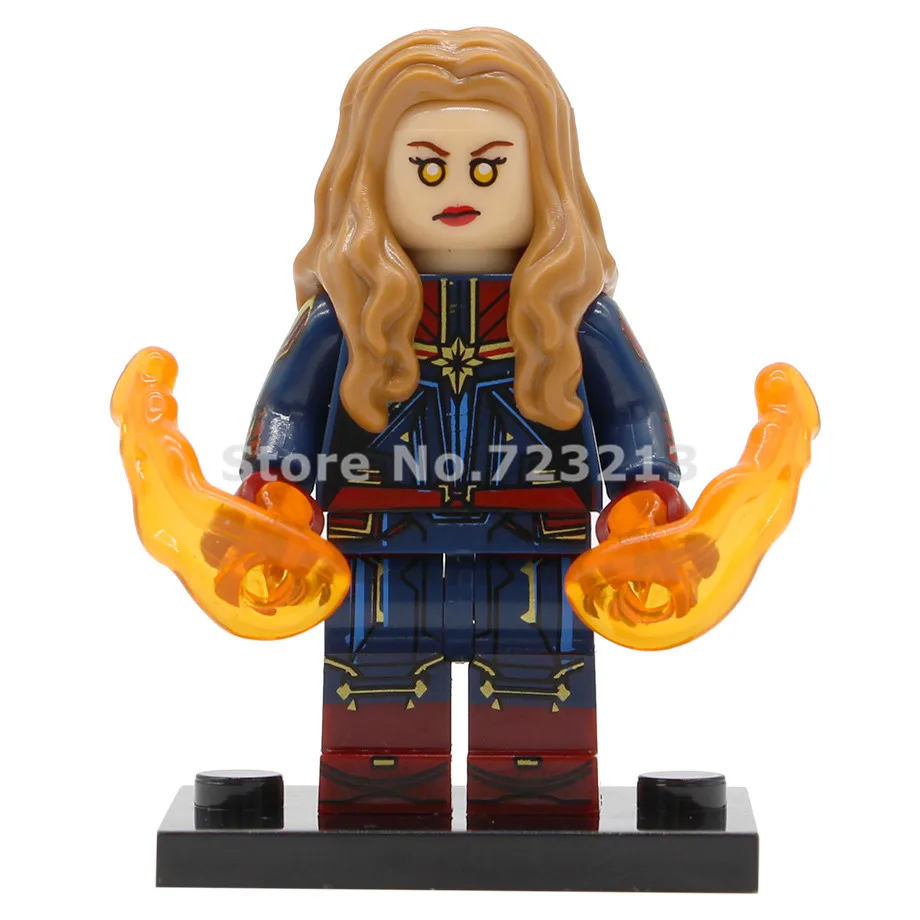 Captain Marvel Мстители 4 эндшпиль супер герой Фигурка Железный человек Локи Тор Капитан Marvel Америка Gamora ОСА Сокол строительные блоки кирпичные игрушки - Цвет: Captain Marvel