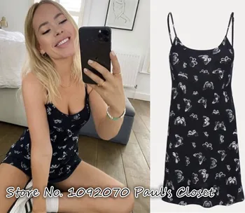 

Women The Mia Dress In Navy Butterfly Print Mini Slip Dress