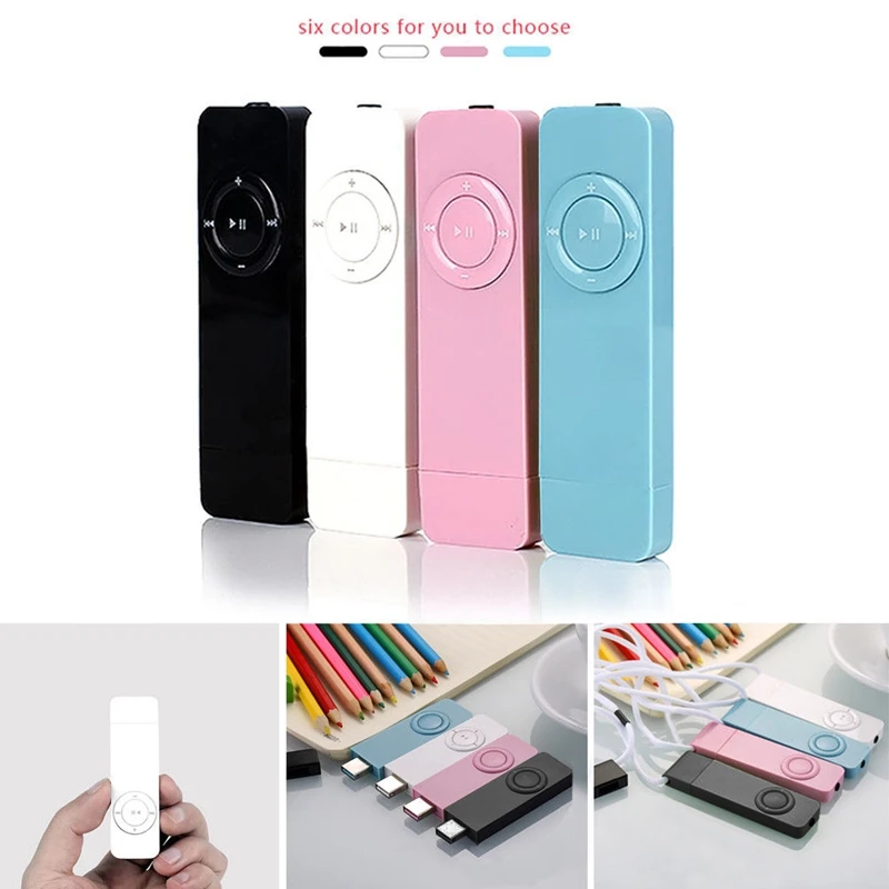 Портативный USB Спорт U диск мини Mp3 музыкальный плеер Поддержка 32 Гб TF карта(черный