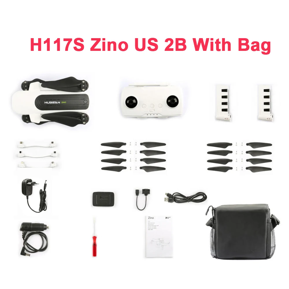 Hubsan H117s Zino Pro gps 4 км 5G 36 км/ч Wi-Fi FPV Дрон с Камера для видео в формате 4K UHD, 3-осевому гидростабилизатору Складная рукоятка Дрон Квадрокоптер с дистанционным управлением - Цвет: H117S Zino US 2B bag
