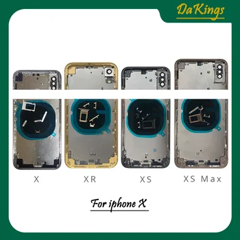 

XS Back Housing for Iphone XR X XS XSMax Max Back Battery Rear Cover Door Middle Frame Chassis with Glass Replacement CE US