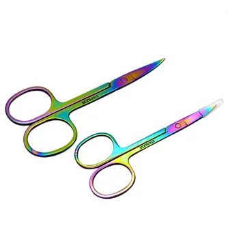 

1pcs makeup Scissors Chameleon Curved Head Eyebrow Manicure Scissors Cutter Nail Makeup Tool Eyebrow Scissor Accessories