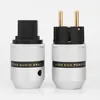 1pair Hi End Audio Aluminum Gold Plated Schuko Power Plug Connector+IEC Female Plug ► Photo 1/6
