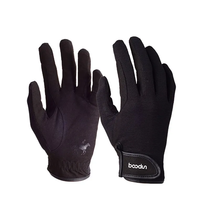Высококачественные профессиональные перчатки для верховой езды, перчатки для верховой езды для мужчин и женщин, легкие дышащие NCM99 - Цвет: black  M