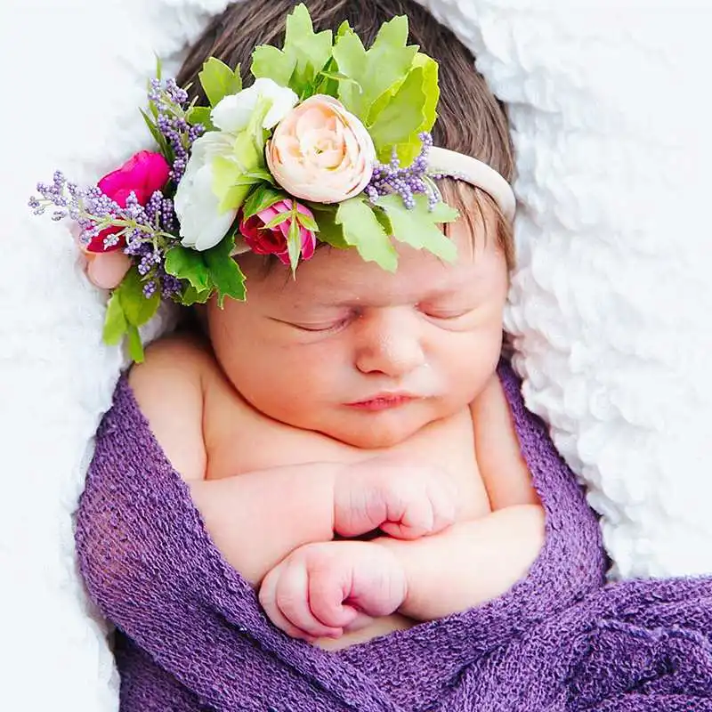 

Baby Girls Flower Headband Floral Headwear Apparel Wreath Photography Prop Party Gift New