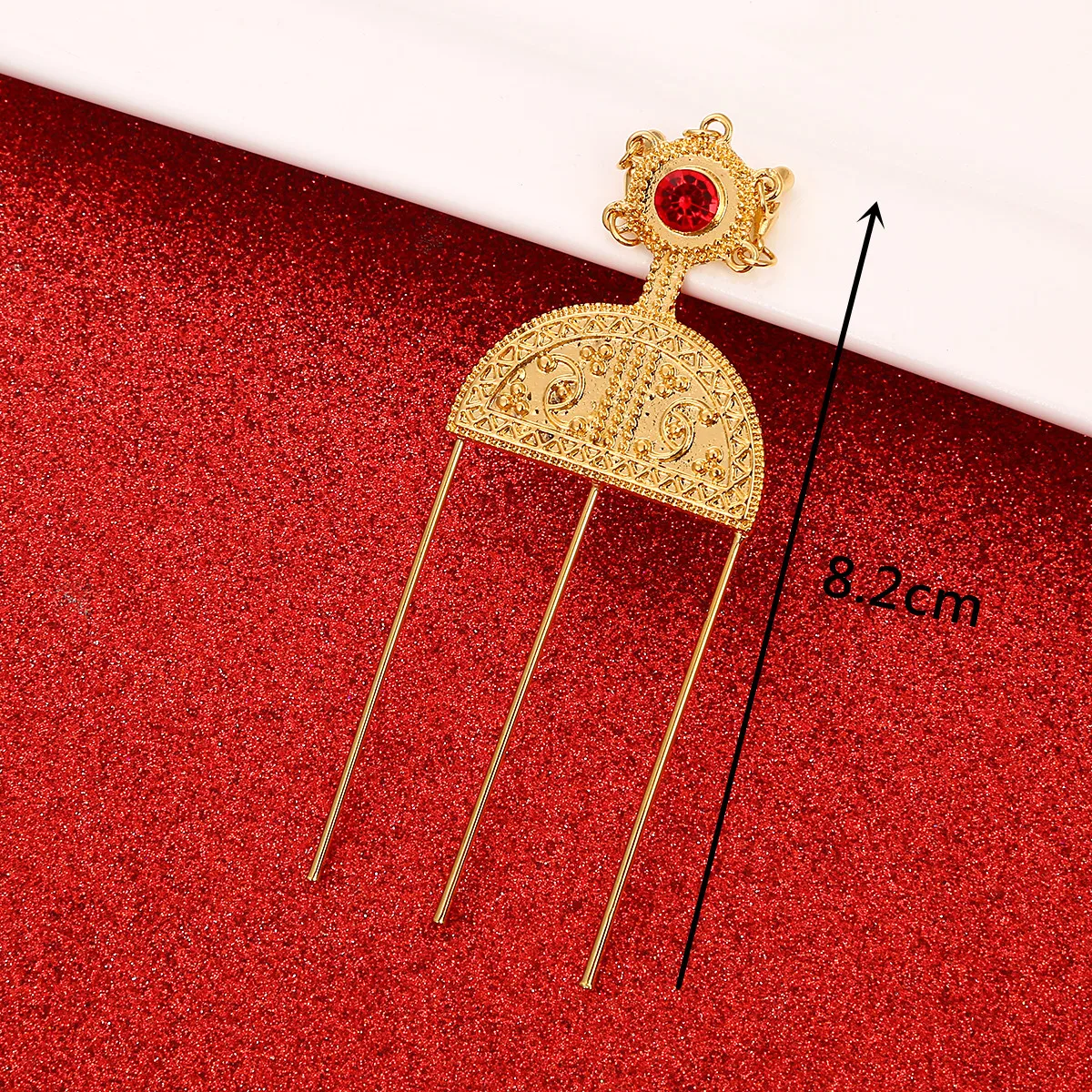 에티오피아 붉은 돌 머리핀 헤어 조각 아프리카 에리트레아 헤어 스틱 하바샤 헤어 골드 컬러 패션 쥬얼리