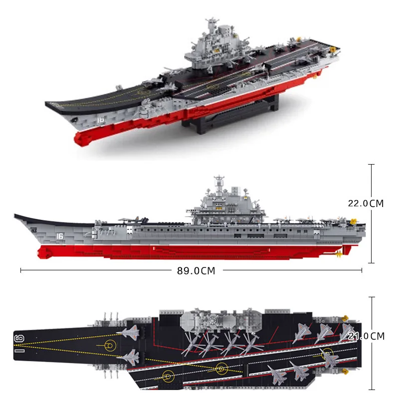 Bausteine Sluban Flugzeugträger Navy Nuclear Submarine Schiff Spielzeug Modell 