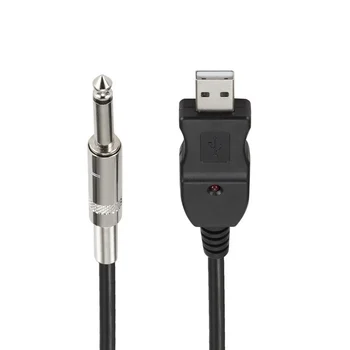 

1/4 6.3mm To USB Interface Link Connection PC Instrument Cable Audio Adapter Converter USB Guitar Cable