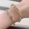 5PCS, Punk Crystal Zircon Bangles For Women Boho Gold Color Charm Bracelets Bangles Fashion Jewelry Adjustable 5