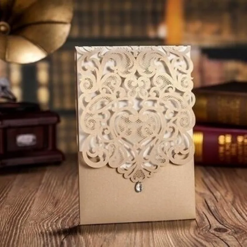  Laser Cut Wedding Invitations Kits 10 Packs Laser Cut Wedding Invitations for WeddingBirthday Parti - 4.00004E+12