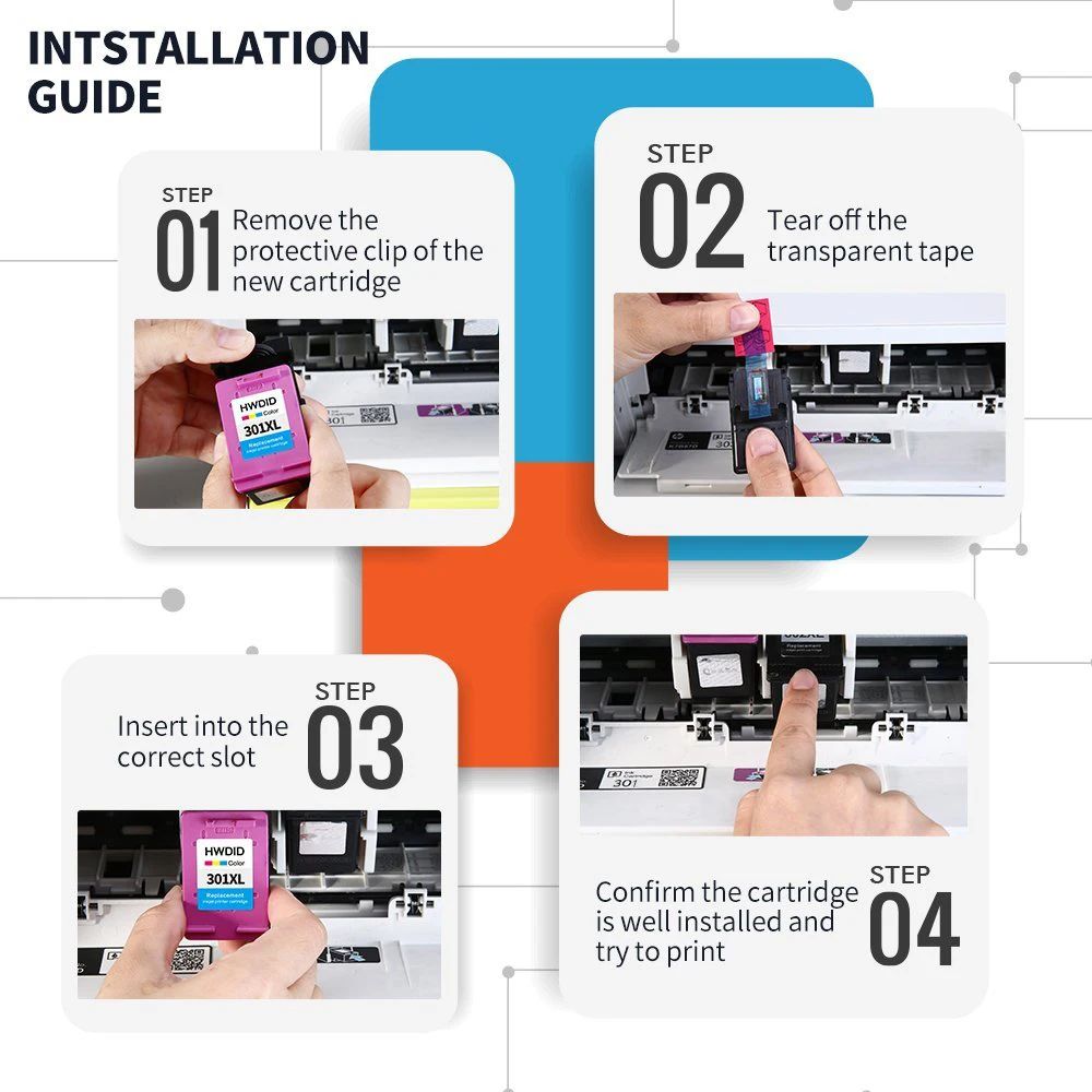 Картридж HWDID 301XL совместим с hp 301 xl hp/HP301 для CH563EE CH564EE Deskjet 1000 1050 2050 3000