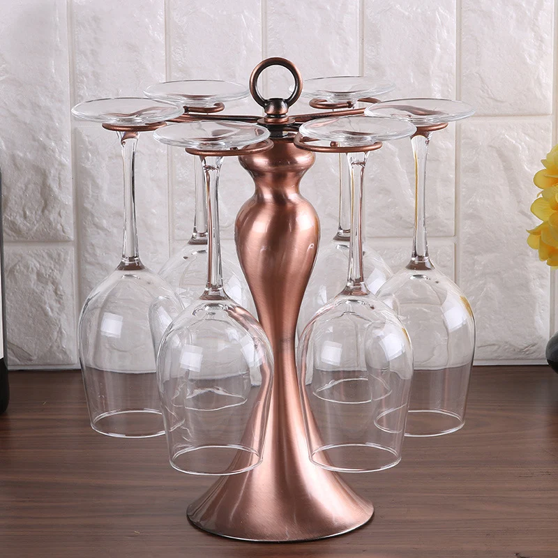 suporte de copo de vidro de vinho pendurado de metal para bar em casa artes decorativas de cabeça para baixo copo cálices suporte de exibição de fio de ferro
