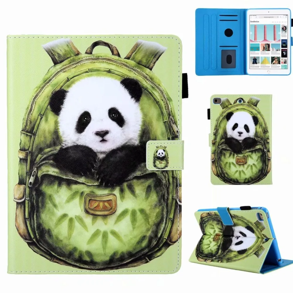 Cartoon Leather Sleep Wake Up Tablet Case For Ipad Mini 1 2 3 4 5 7.9" Universal Lovely Kids Flip Wallet clip Cover Stand+Pen