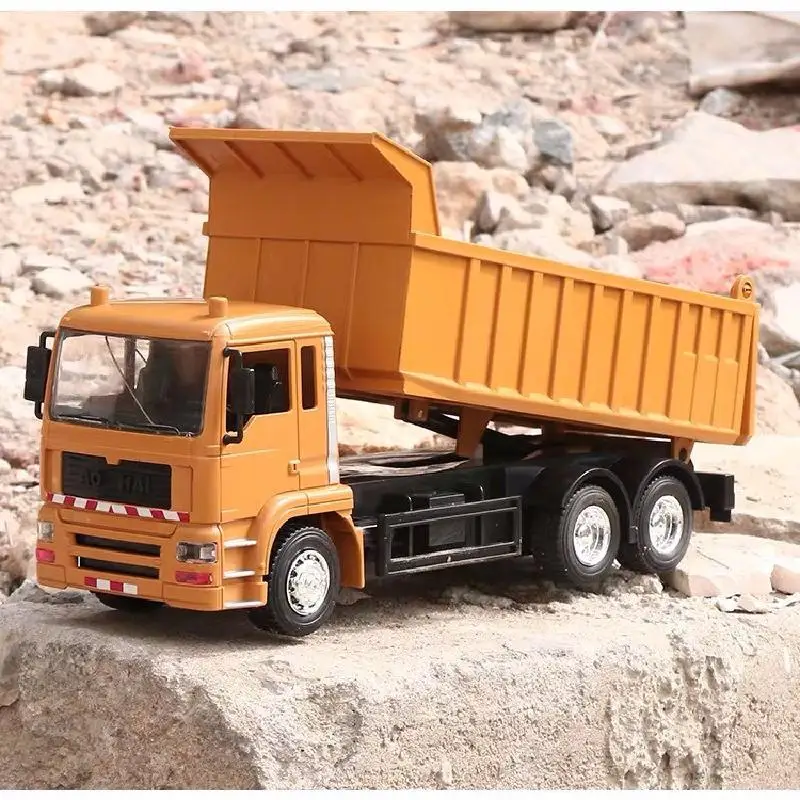Rc Cars Dump Truck Vehicle Toys For Children Boys Xmas Birthday Gifts Yellow Color Transporter Engineering Model Beach | Игрушки и хобби