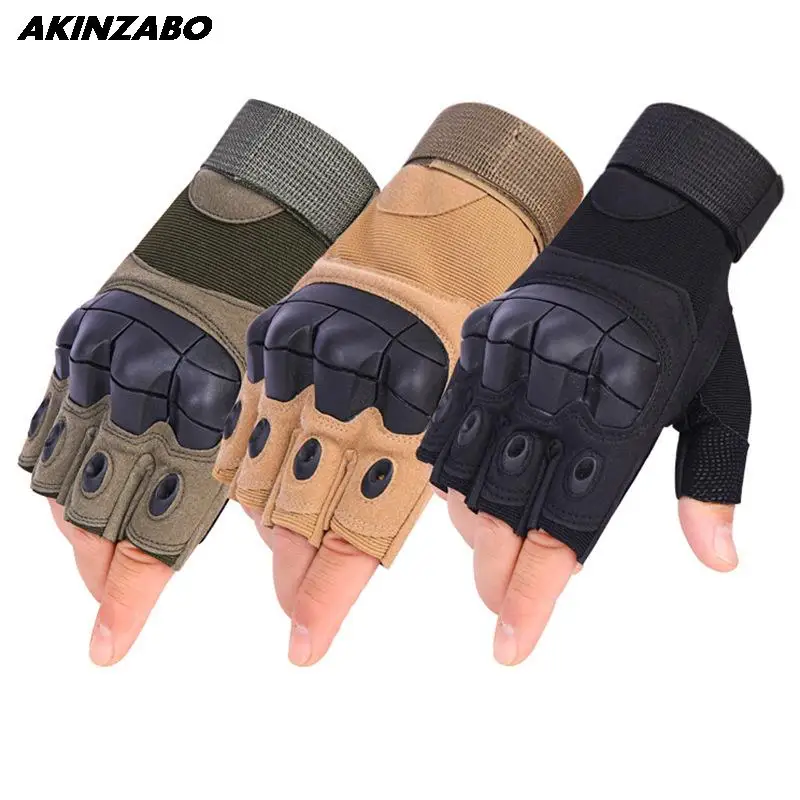 

Military Tactical Gloves Fingerless Hard Rubber Half Finger Airsoft Paintball Bicycle Shooting Men's Army Protection Gear Gloves