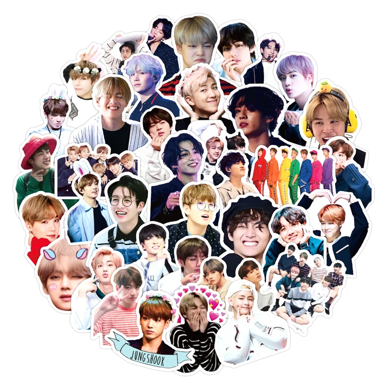 10/30/50 unids/pack k-pop coreano equipo pegatinas nevera coche casco DIY caja de regalo bicicleta calcomanía de guitarra portátil Skate computadora