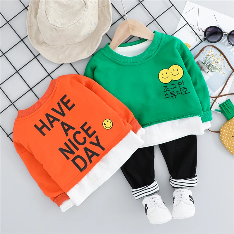 HYLKIDHUOSE Toddler Infant Clothing Sets Autumn Baby Girls Boys Clothing Sets T Shirt Pants Children Kids Casual Costume