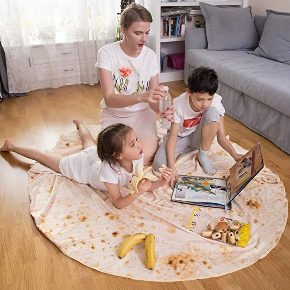 Одеяло Tortilla, круглое одеяло, новинка, пищевое одеяло для взрослых, комфортное, переносное, прочное