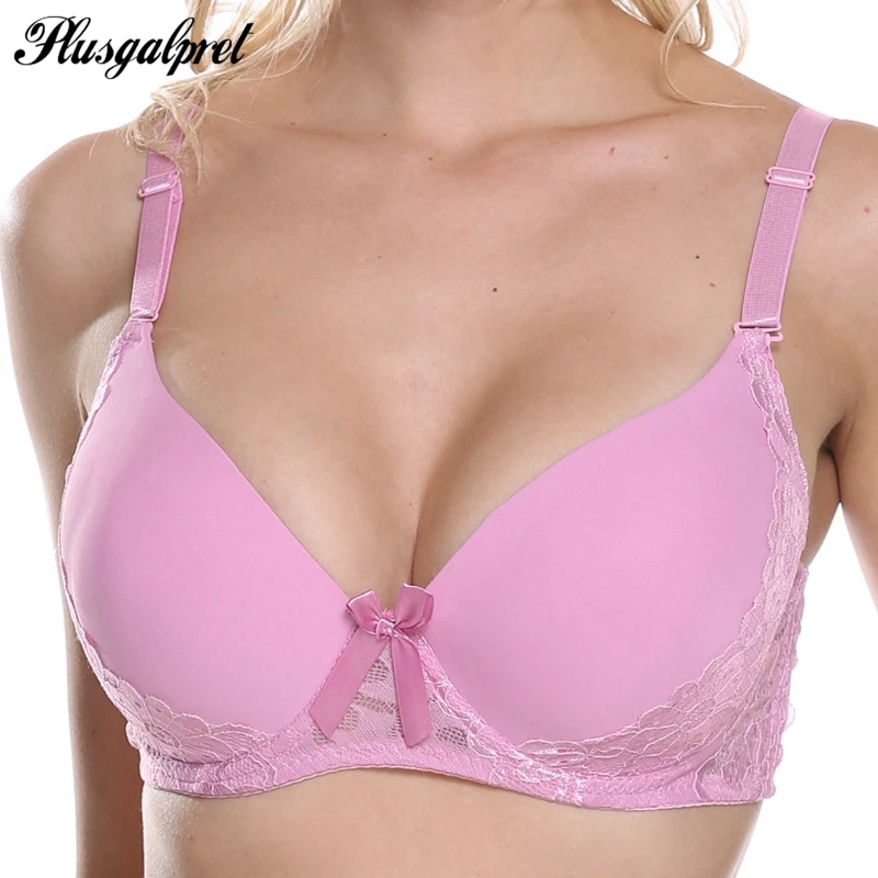  Plusgalpret Sexy Lace Bras Full Cup Adjustable Unlined Push Up Bra Sexy Lingerie Underwear for Wome