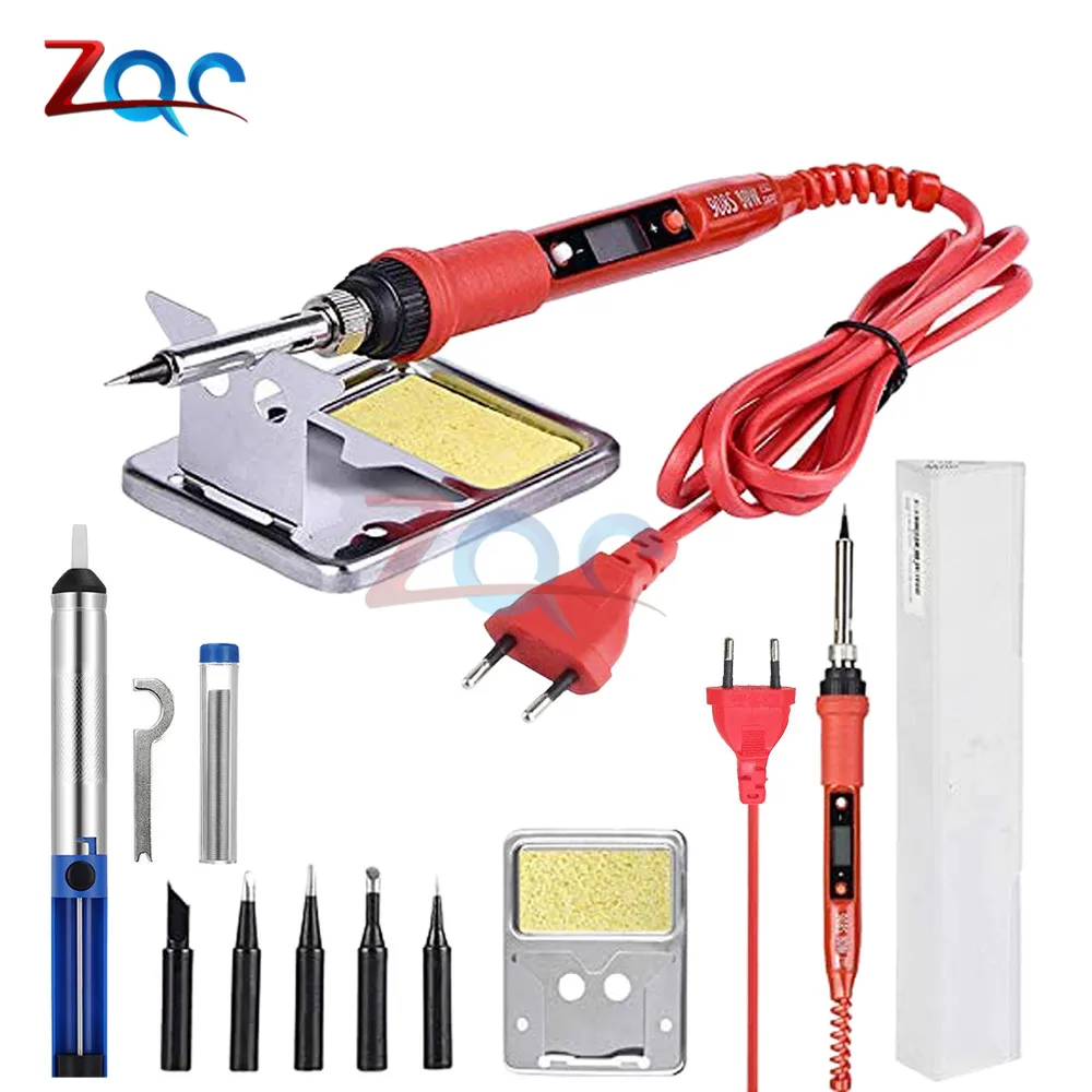 Wrth 80W Soldering Iron LCD Digital Electric Welding Tools Constant Temperature Black/Red Wrth 80W Soldering Iron LCD Digital Electric Welding Tools Constant Temperature Black/Red